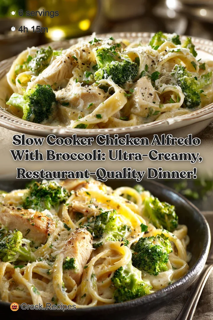 Slow Cooker Chicken Alfredo with Broccoli: Ultra-Creamy Restaurant-Quality Dinner!