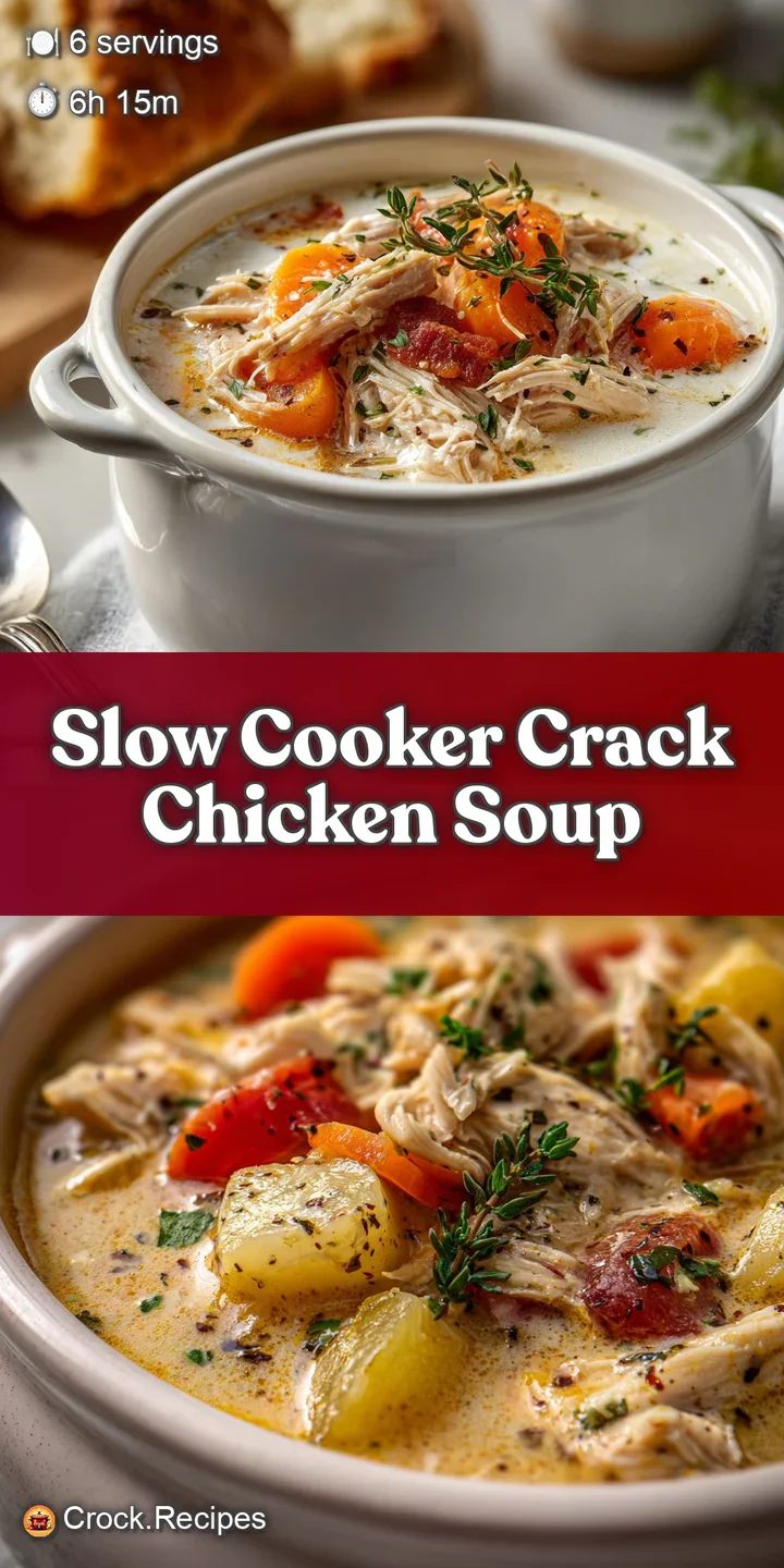 Close-up captures the textures of tender chicken, creamy broth, and melted cheese in this rich, flavorful, and warm bowl o...