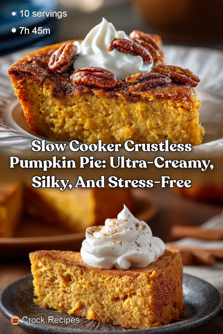 Slow Cooker Crustless Pumpkin Pie: Ultra-Creamy Silky and Stress-Free