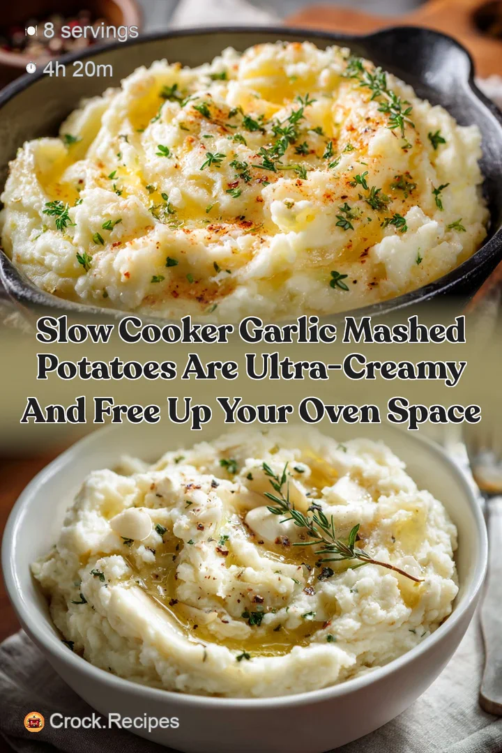 Slow Cooker Garlic Mashed Potatoes are Ultra-Creamy and Free Up Your Oven Space