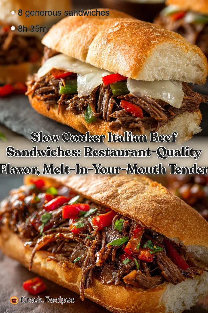 Slow Cooker Italian Beef Sandwiches: Restaurant-Quality Flavor Melt-In-Your-Mouth Tender