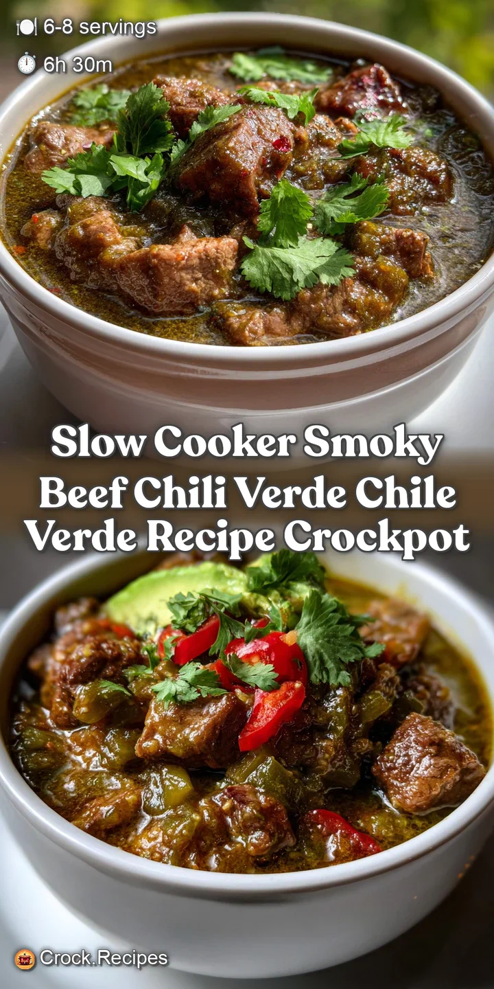 Slow Cooker Smoky Beef Chili Verde Chile Verde Recipe Crockpot