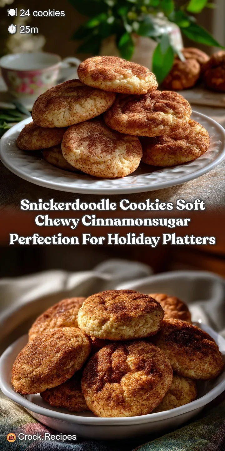 Warm, golden-brown cookies with a crackled surface dusted in sparkling cinnamon sugar. A soft, inviting texture in a close...