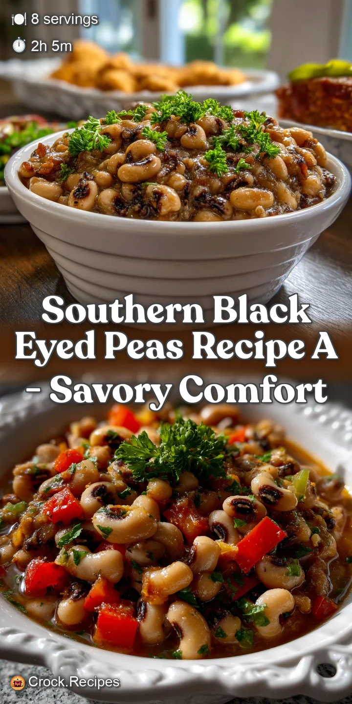 Close-up of the dish, revealing the tender, plump peas with a glossy, savory broth. A scattering of red pepper flakes adds...