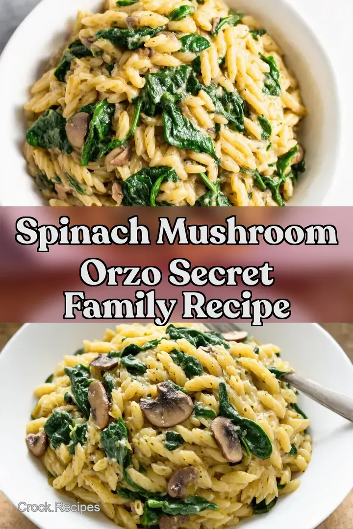 Spinach Mushroom Orzo Secret Family Recipe