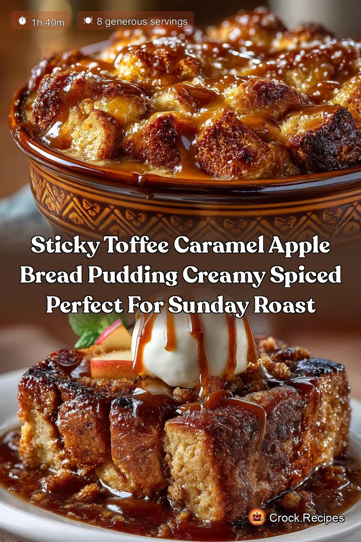 Sticky Toffee Caramel Apple Bread Pudding Creamy Spiced Perfect for Sunday Roast