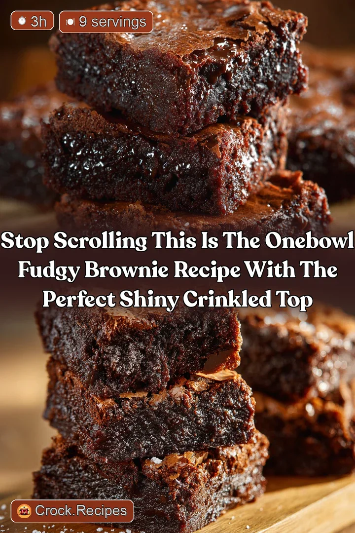 Stop scrolling This is the OneBowl Fudgy Brownie Recipe with the perfect shiny crinkled top