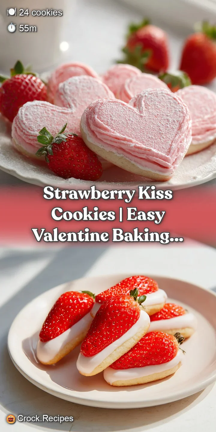 A close-up of a cracked strawberry cookie revealing a molten, dark chocolate core, glistening slightly.