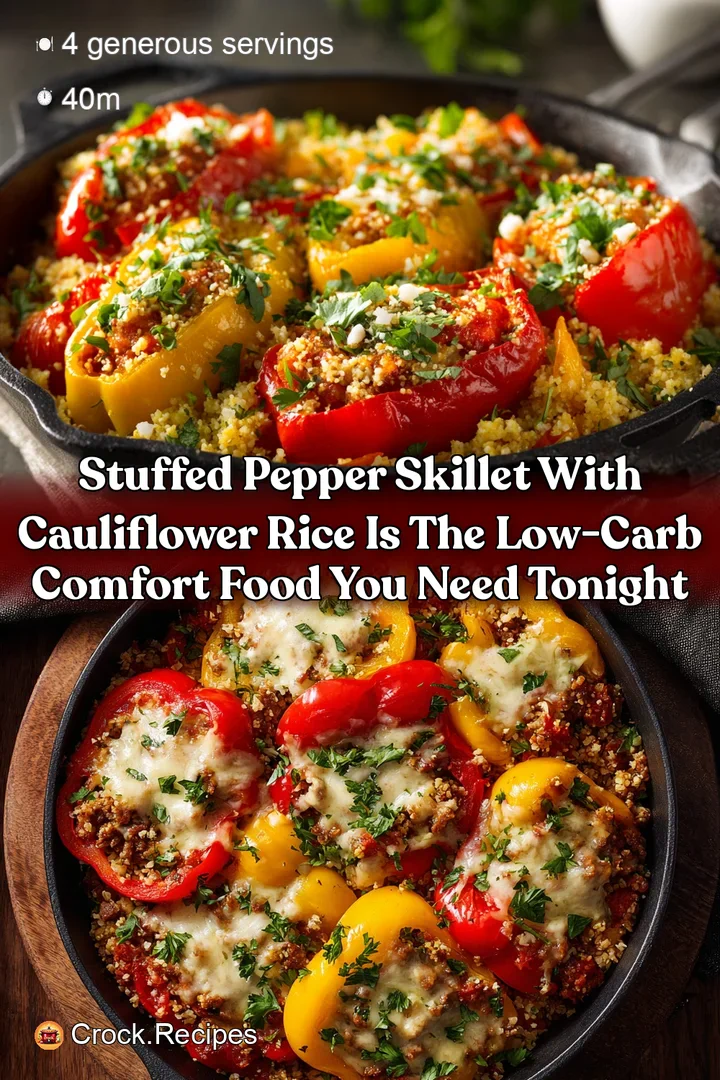 Stuffed Pepper Skillet with Cauliflower Rice is the Low-Carb Comfort Food You Need Tonight