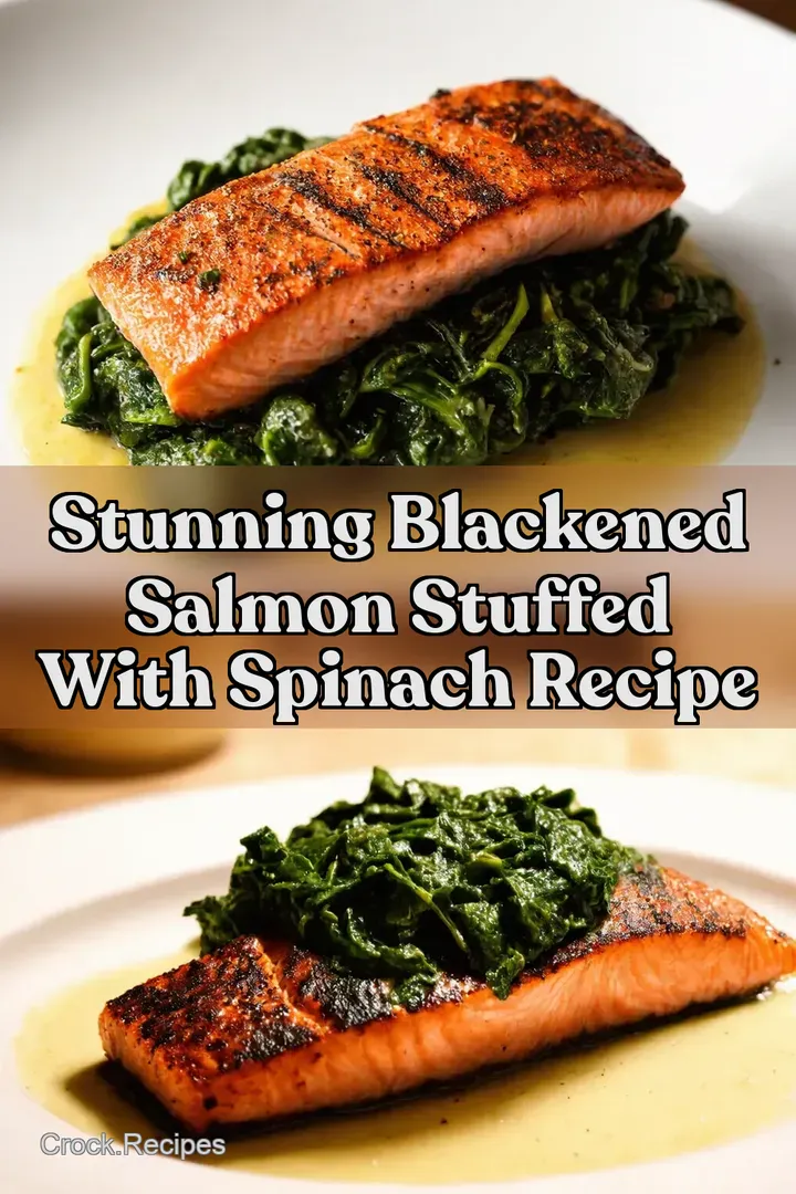 Stunning Blackened Salmon Stuffed with Spinach Recipe