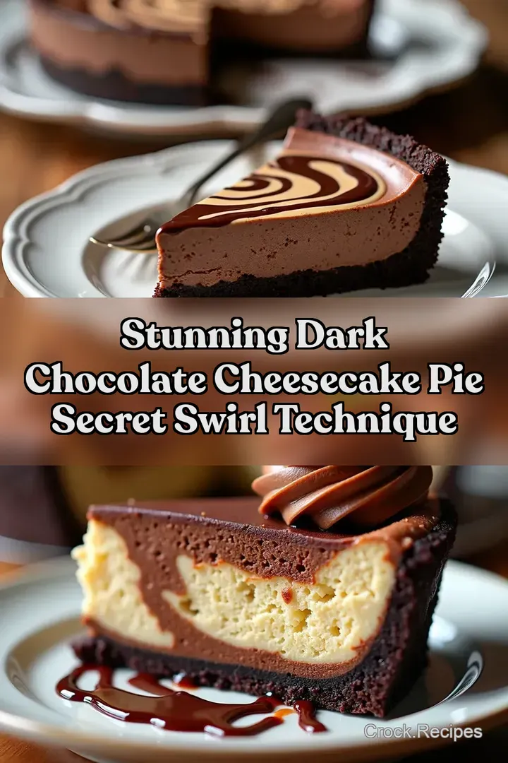 Stunning Dark Chocolate Cheesecake Pie Secret Swirl Technique
