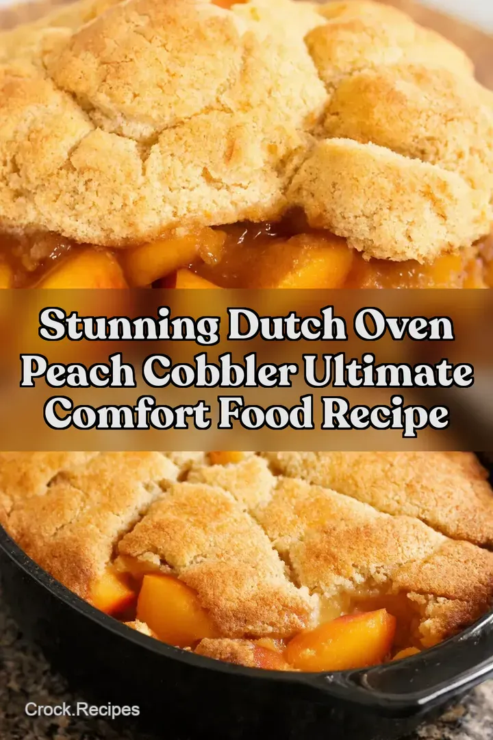 Stunning Dutch Oven Peach Cobbler Ultimate Comfort Food Recipe : PIN FOR LATER Stunning Dutch Oven Peach Cobbler Ultimate Comfort Food Recipe