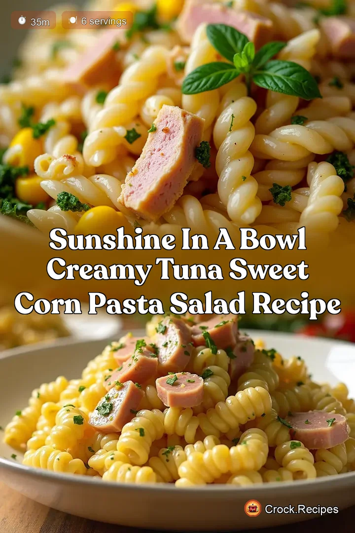Sunshine In A Bowl Creamy Tuna Sweet Corn Pasta Salad Recipe
