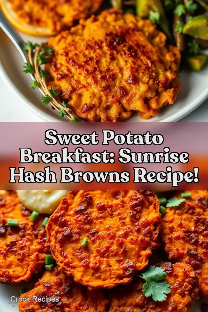 Sweet Potato Breakfast: Sunrise Hash Browns Recipe! : PIN FOR LATER Sweet Potato Breakfast: Sunrise Hash Browns Recipe!