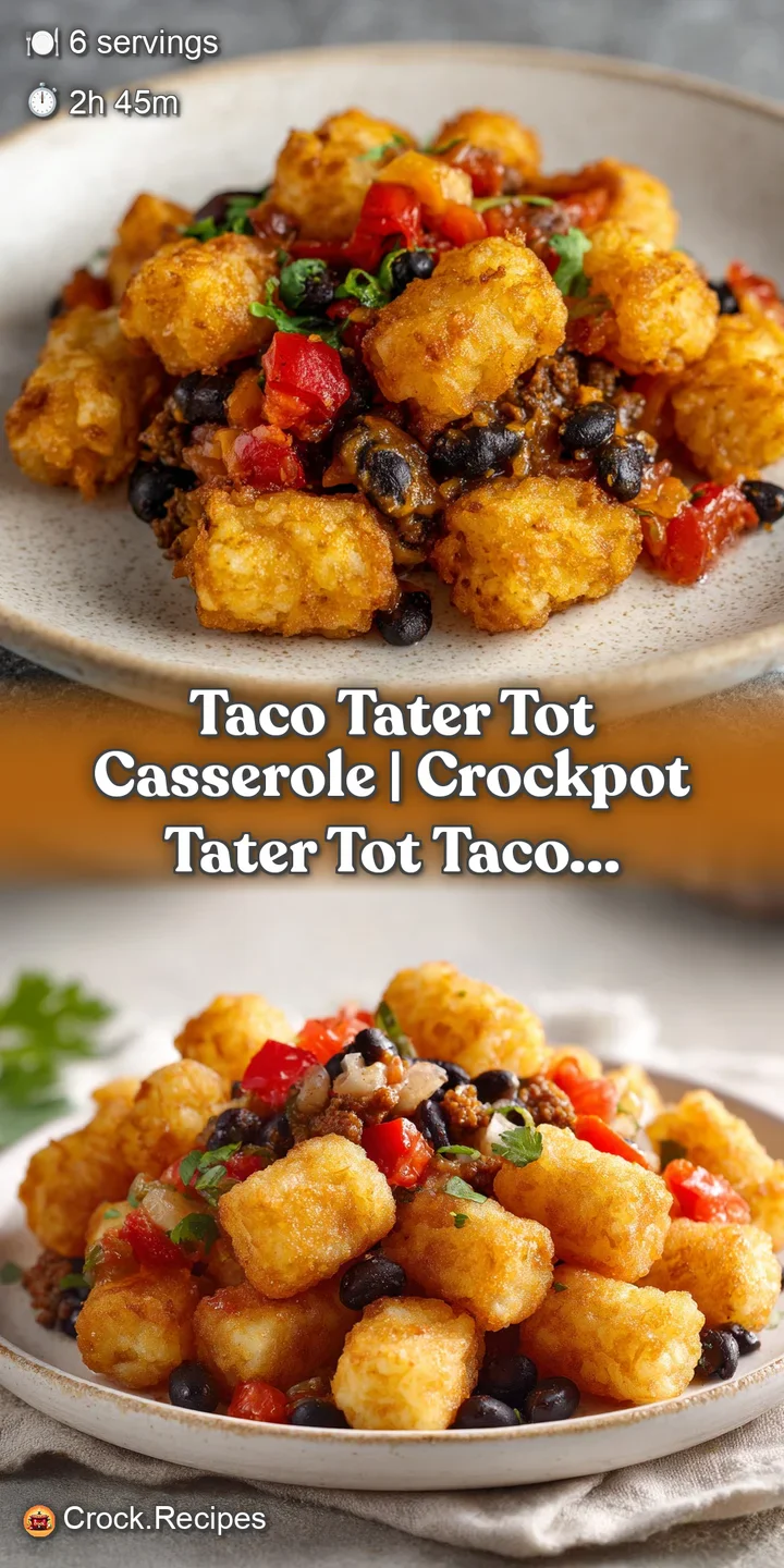 Close-up of bubbling melted cheese and crispy golden tater tots with streaks of savory seasoned beef underneath.