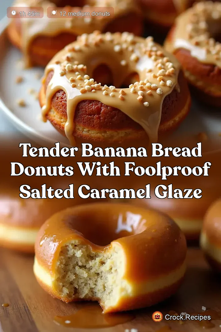 Tender Banana Bread Donuts with Foolproof Salted Caramel Glaze
