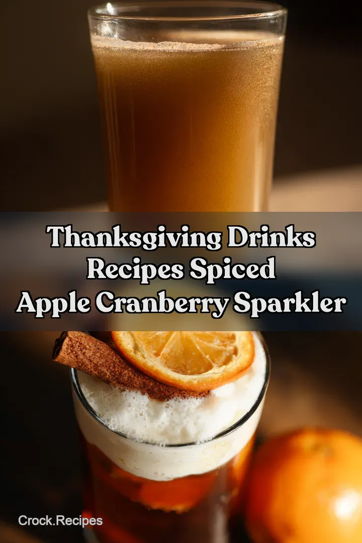 Thanksgiving Drinks Recipes Spiced Apple Cranberry Sparkler : PIN FOR LATER Thanksgiving Drinks Recipes Spiced Apple Cranberry Sparkler