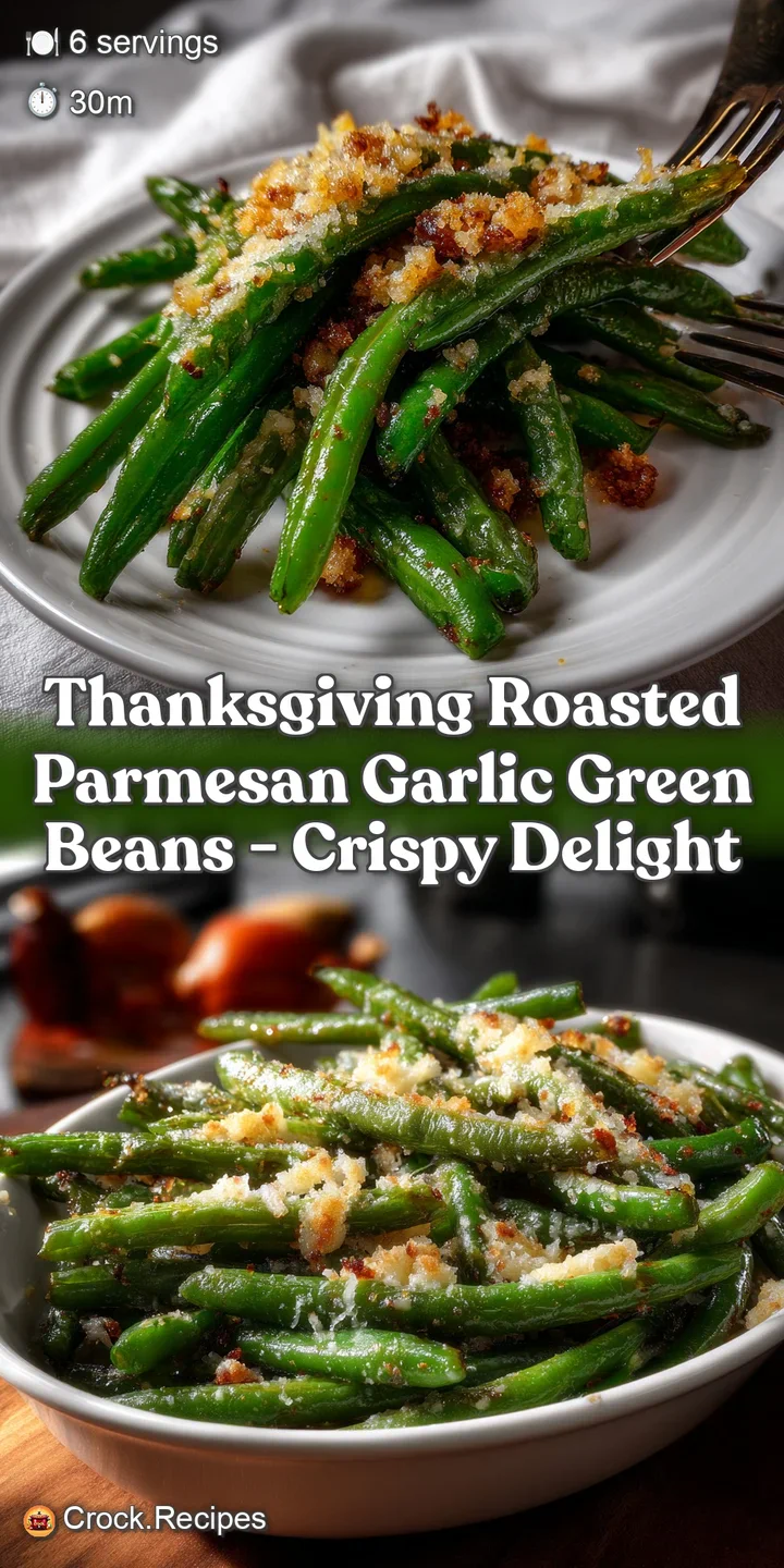 Thanksgiving Roasted Parmesan Garlic Green Beans - Crispy Delight