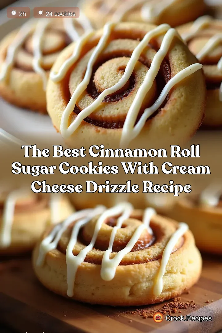 The Best Cinnamon Roll Sugar Cookies with Cream Cheese Drizzle Recipe
