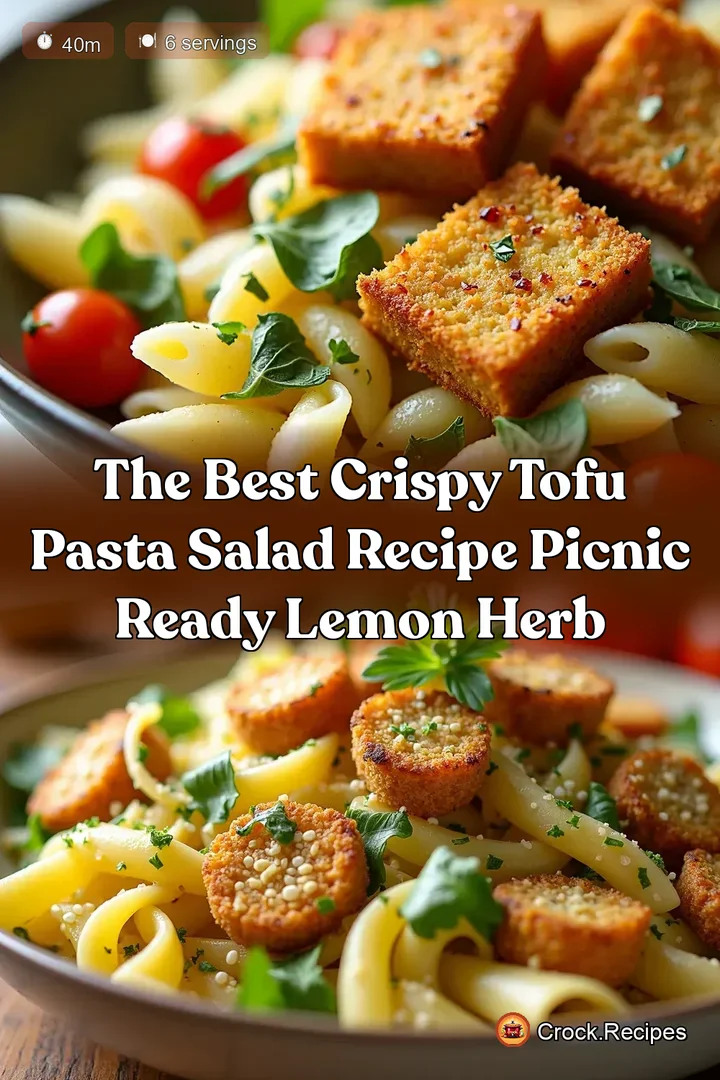 The Best Crispy Tofu Pasta Salad Recipe Picnic Ready Lemon Herb