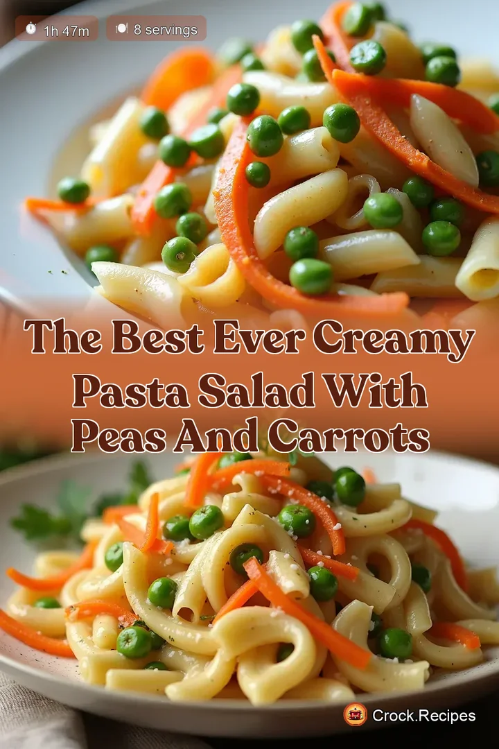 The Best Ever Creamy Pasta Salad with Peas and Carrots