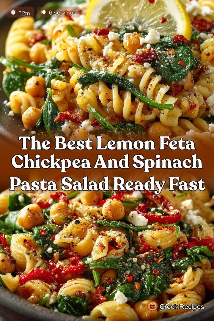 The Best Lemon Feta Chickpea and Spinach Pasta Salad Ready Fast