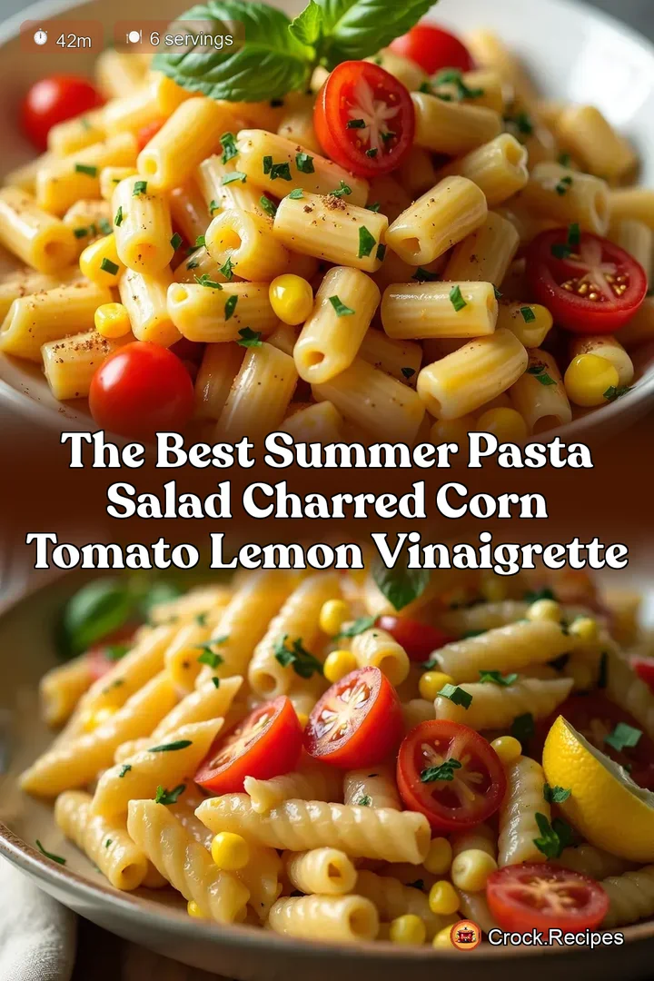The Best Summer Pasta Salad Charred Corn Tomato Lemon Vinaigrette