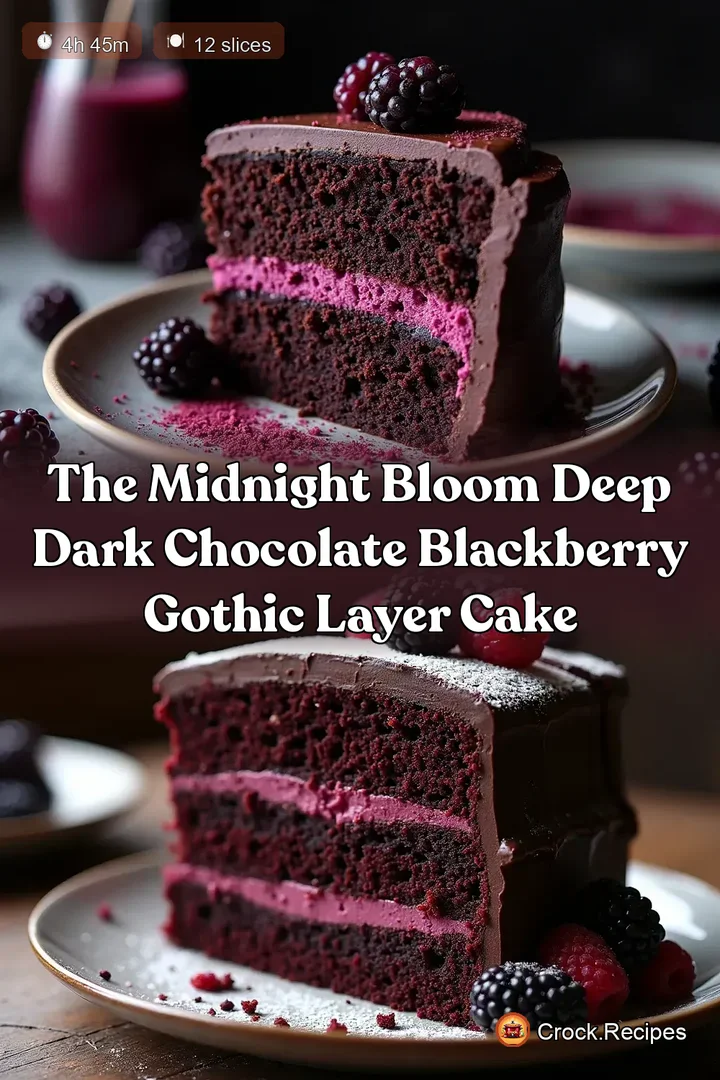The Midnight Bloom Deep Dark Chocolate Blackberry Gothic Layer Cake