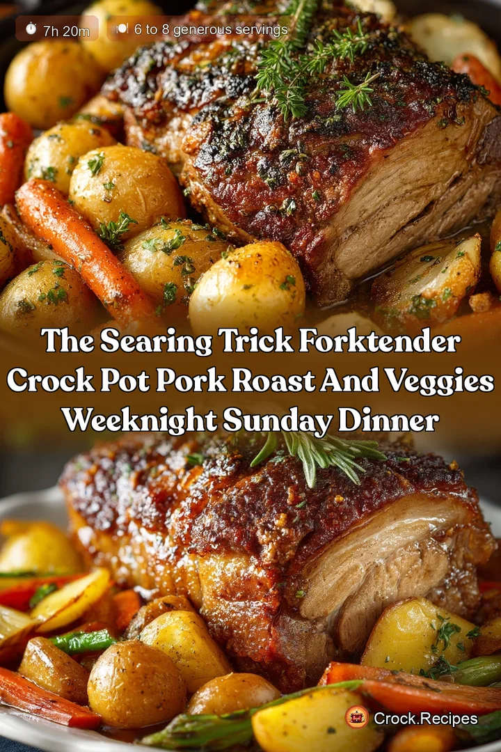 The Searing Trick ForkTender Crock Pot Pork Roast and Veggies Weeknight Sunday Dinner