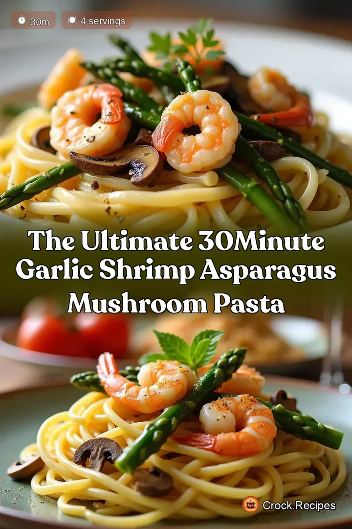 The Ultimate 30Minute Garlic Shrimp Asparagus Mushroom Pasta