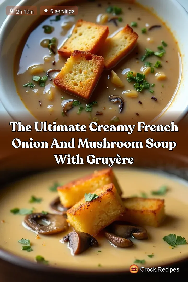 The Ultimate Creamy French Onion and Mushroom Soup with Gruy&egrave;re