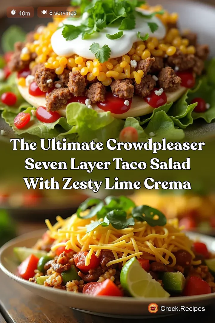 The Ultimate CrowdPleaser Seven Layer Taco Salad with Zesty Lime Crema