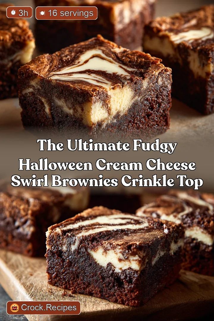 The Ultimate Fudgy Halloween Cream Cheese Swirl Brownies Crinkle Top