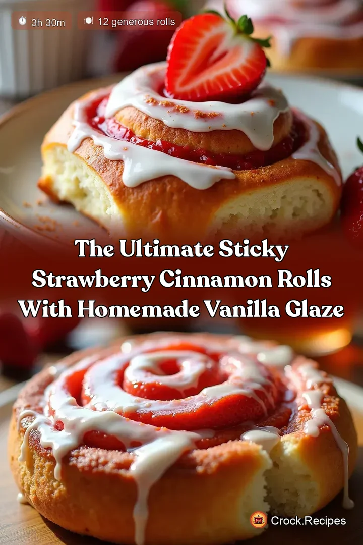 The Ultimate Sticky Strawberry Cinnamon Rolls with Homemade Vanilla Glaze