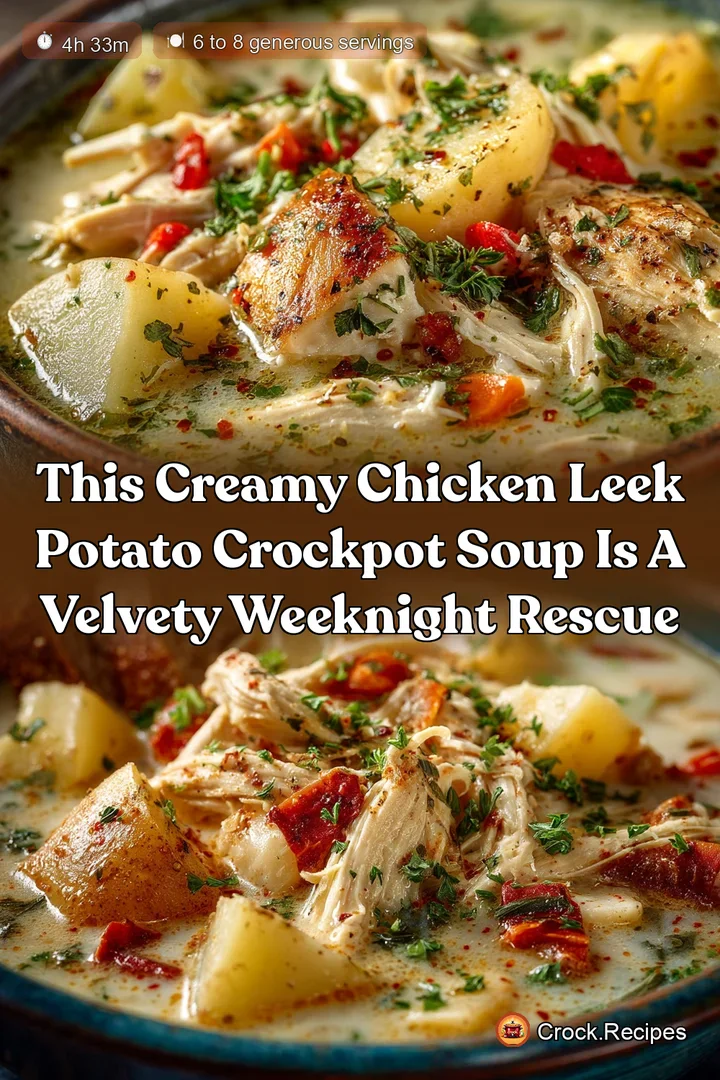 This Creamy Chicken Leek Potato Crockpot Soup is a velvety weeknight rescue