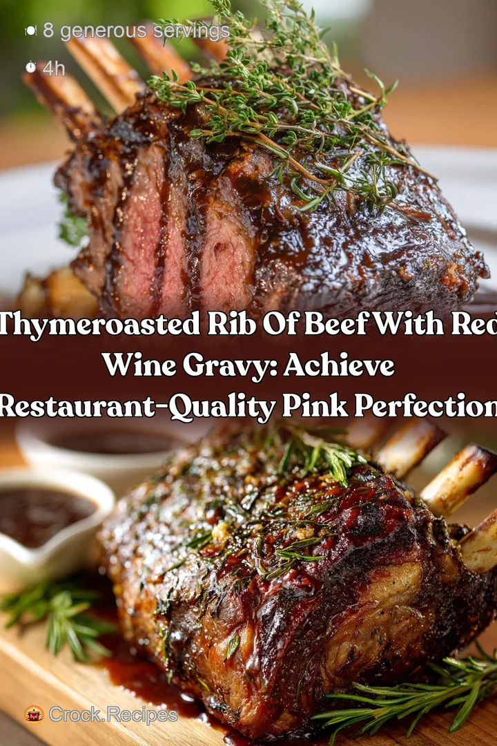 Thymeroasted rib of beef with red wine gravy: Achieve Restaurant-Quality Pink Perfection