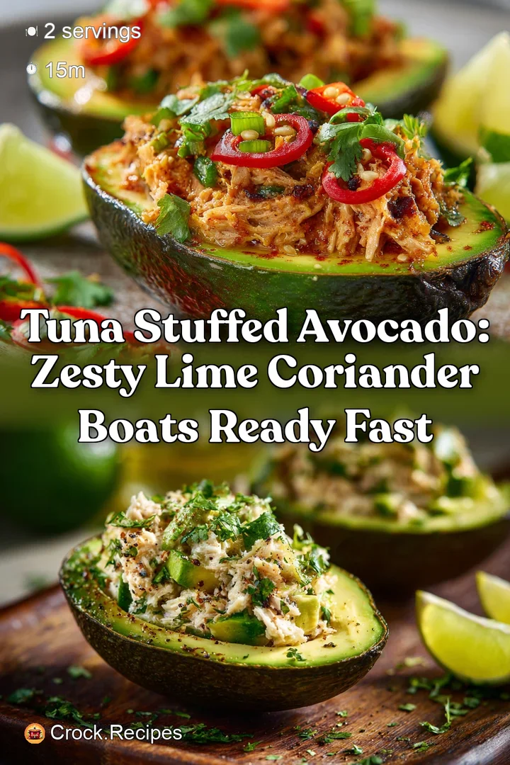 Tuna Stuffed Avocado: Zesty Lime Coriander Boats Ready Fast