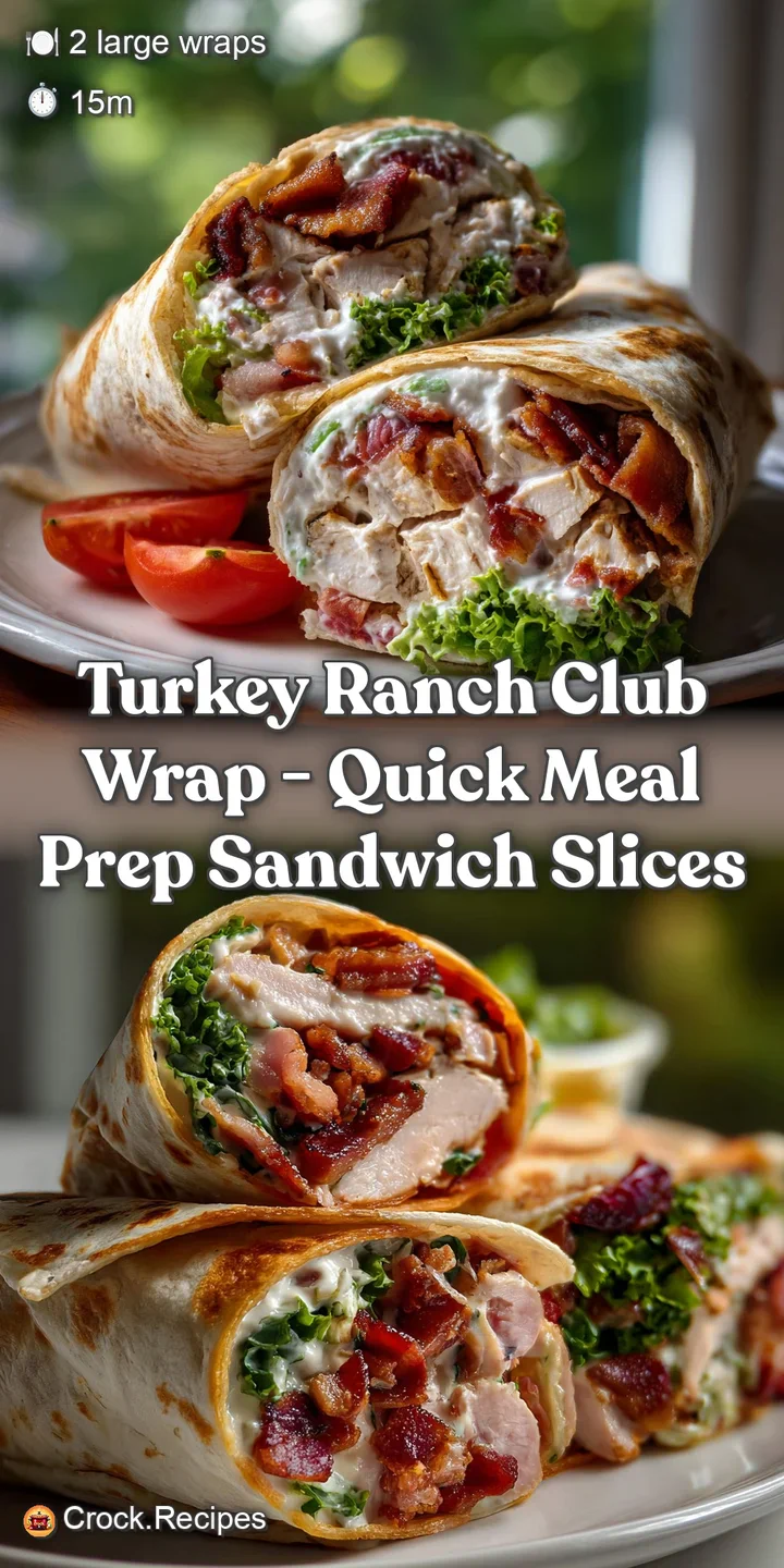 Turkey Ranch Club Wrap - Quick Meal Prep Sandwich Slices