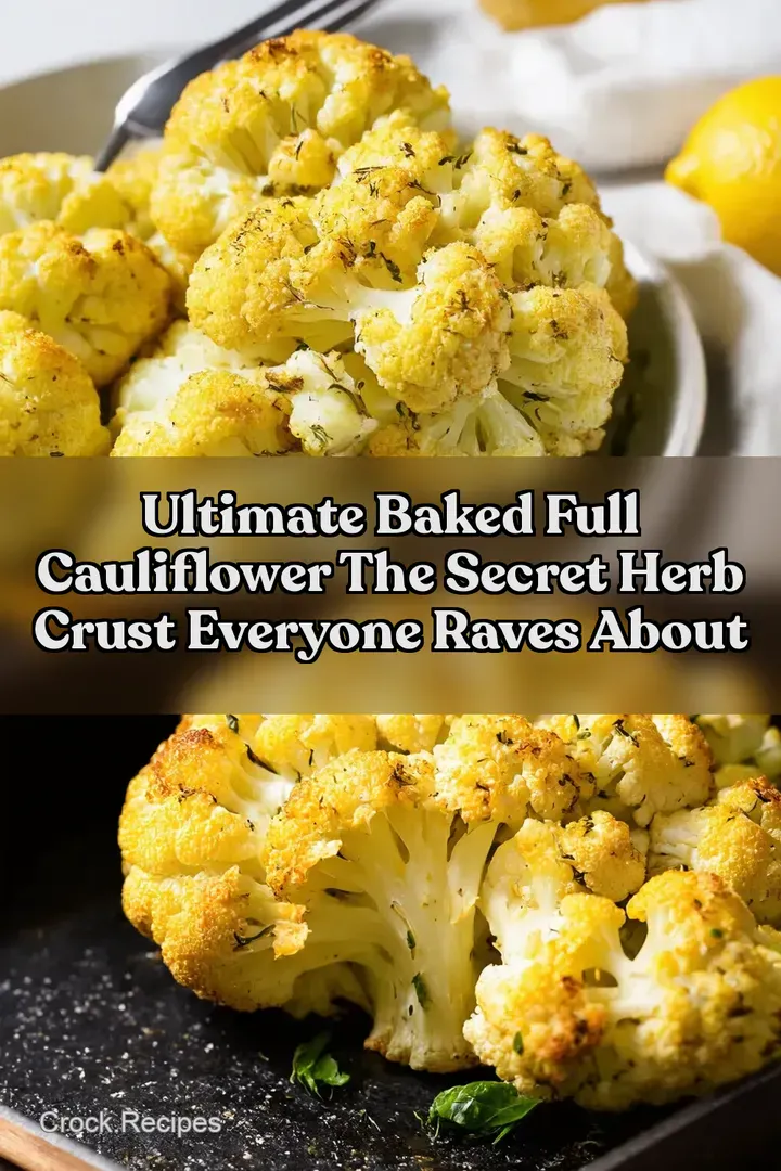 Ultimate Baked Full Cauliflower The Secret Herb Crust Everyone Raves About : PIN FOR LATER Ultimate Baked Full Cauliflower The Secret Herb Crust Everyone Raves About