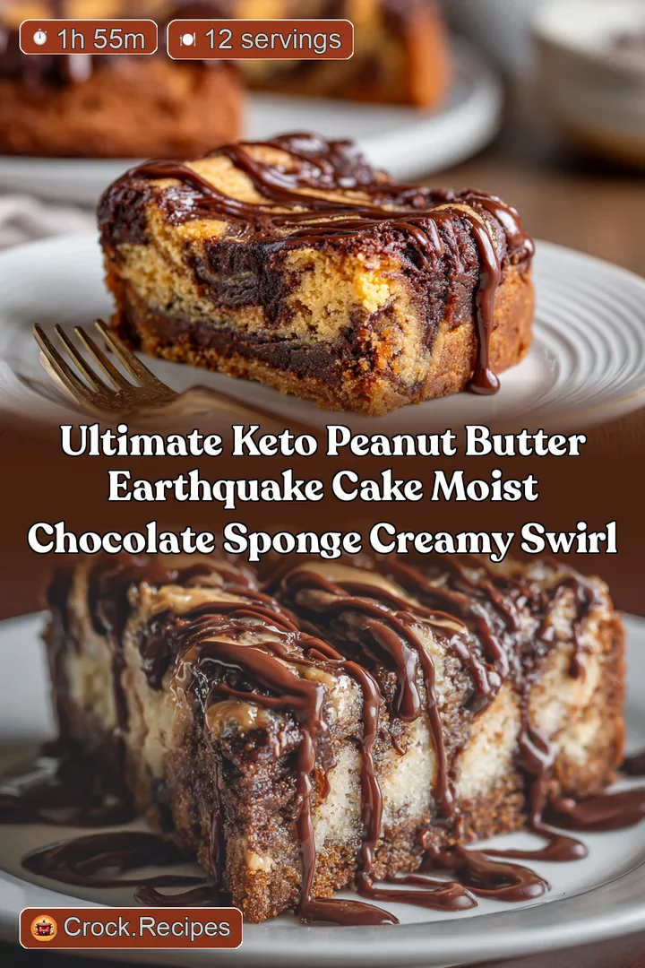 Ultimate Keto Peanut Butter Earthquake Cake Moist Chocolate Sponge Creamy Swirl