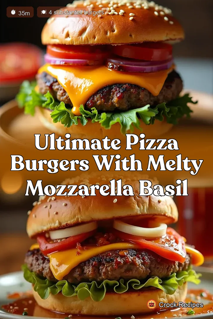Ultimate Pizza Burgers With Melty Mozzarella Basil