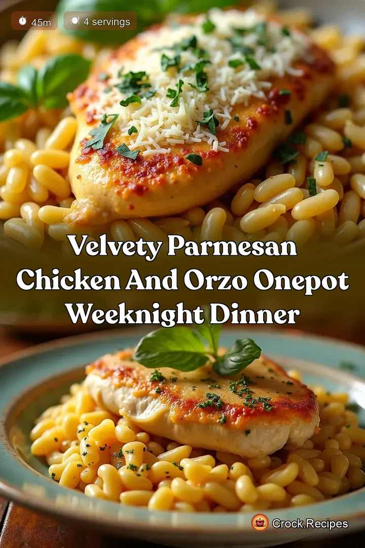 Velvety Parmesan Chicken and Orzo OnePot Weeknight Dinner