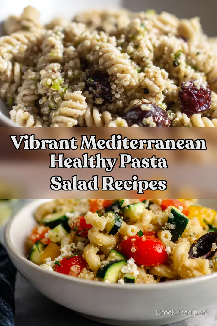Vibrant Mediterranean Healthy Pasta Salad Recipes : PIN FOR LATER Vibrant Mediterranean Healthy Pasta Salad Recipes