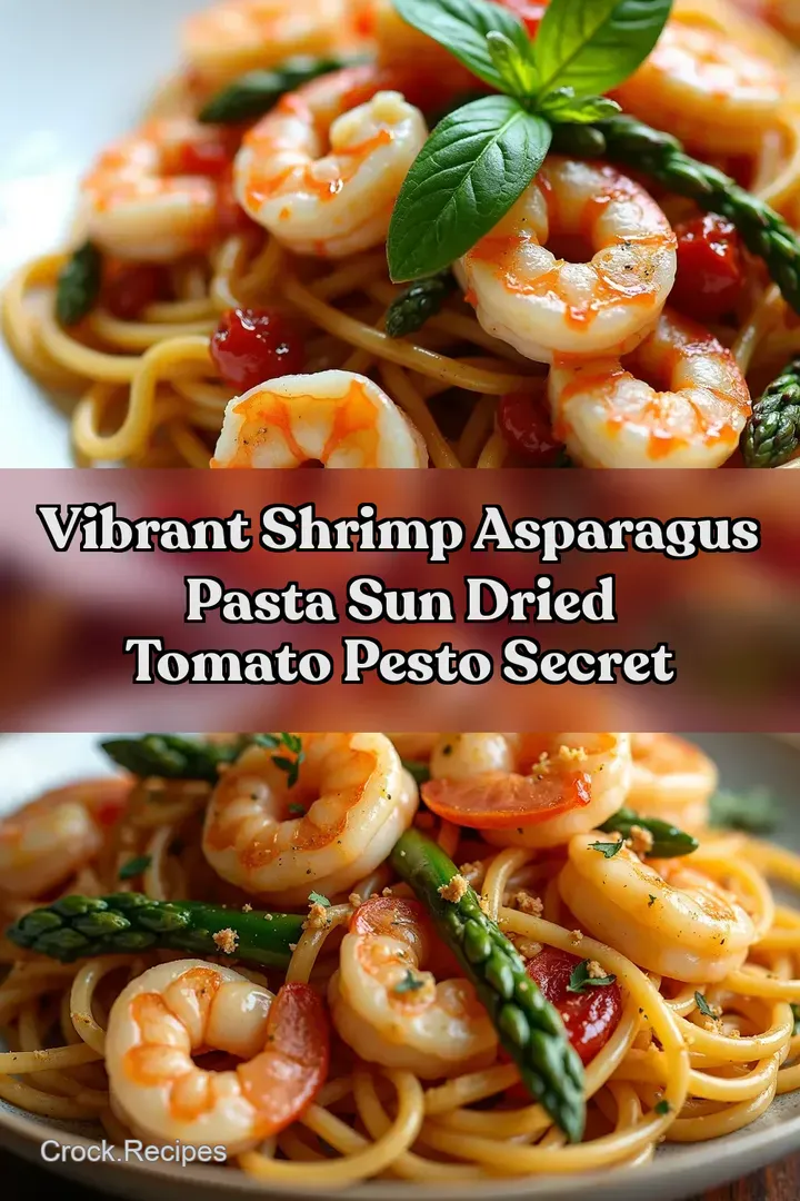 Vibrant Shrimp Asparagus Pasta Sun Dried Tomato Pesto Secret