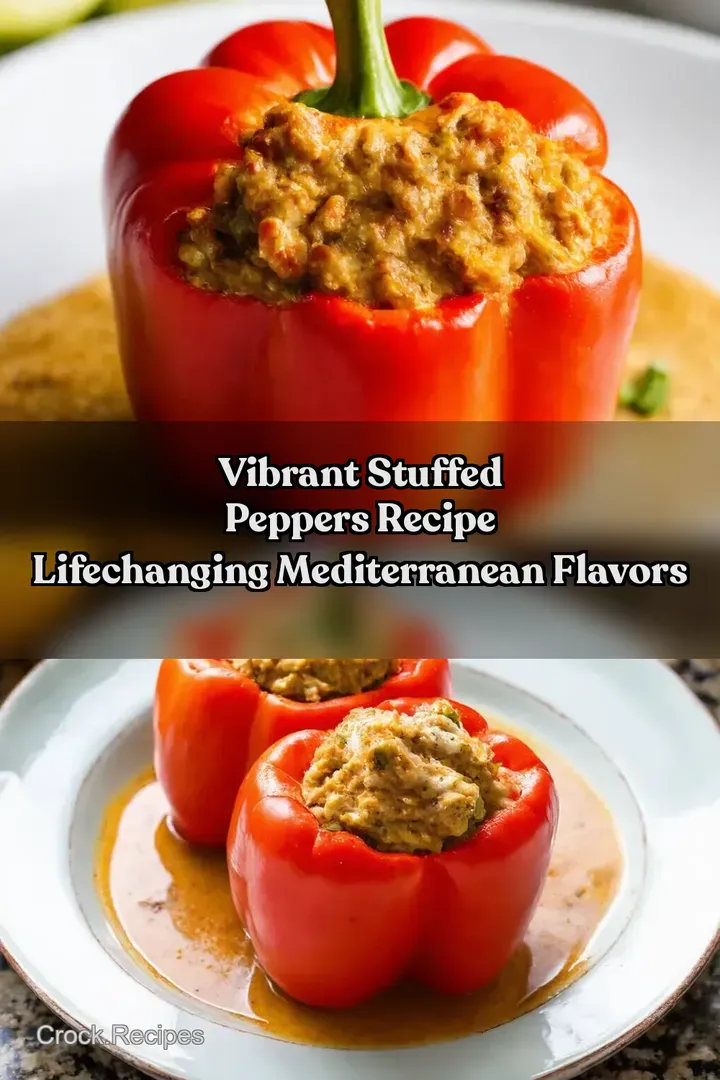Vibrant Stuffed Peppers Recipe LifeChanging Mediterranean Flavors : PIN FOR LATER Vibrant Stuffed Peppers Recipe LifeChanging Mediterranean Flavors