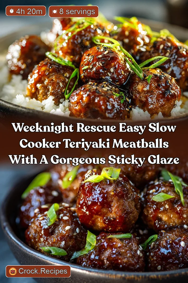 Weeknight Rescue Easy Slow Cooker Teriyaki Meatballs with a Gorgeous Sticky Glaze