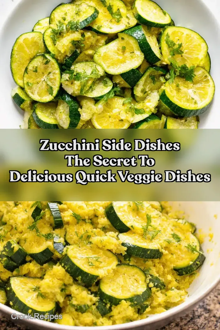 Zucchini Side Dishes The Secret to Delicious Quick Veggie Dishes : PIN FOR LATER Zucchini Side Dishes The Secret to Delicious Quick Veggie Dishes