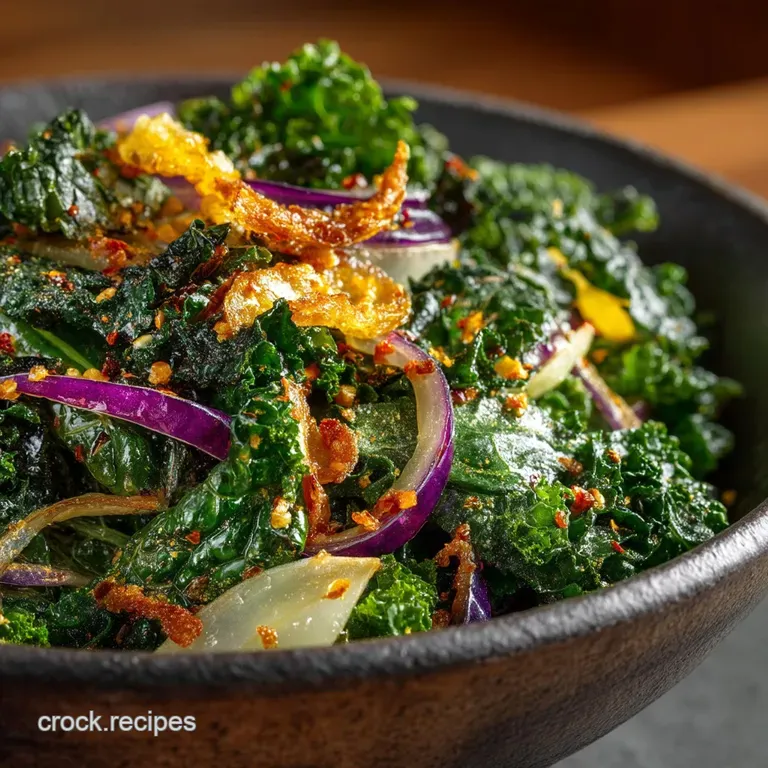 The Quick Flash Warm Sautéed Kale Salad with Toasted Pecans and Parmesan presentation