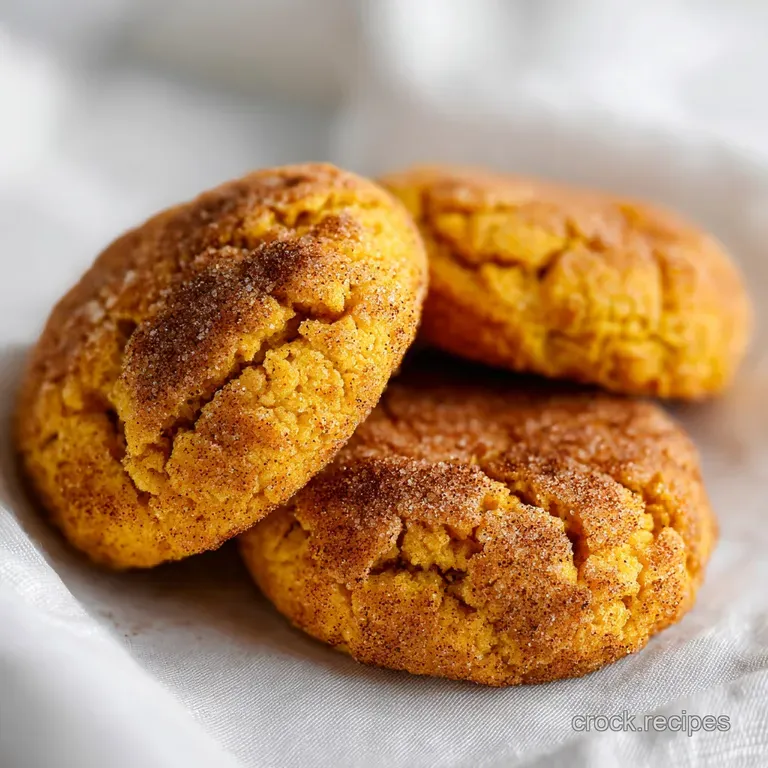 Three plump, golden-orange cookies stacked on a white ceramic plate accented with a cinnamon stick and mint.
