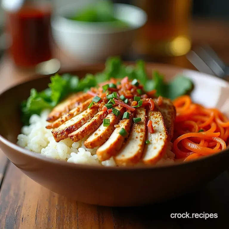 7 Flavor Grilled Chicken Rice Bowl presentation